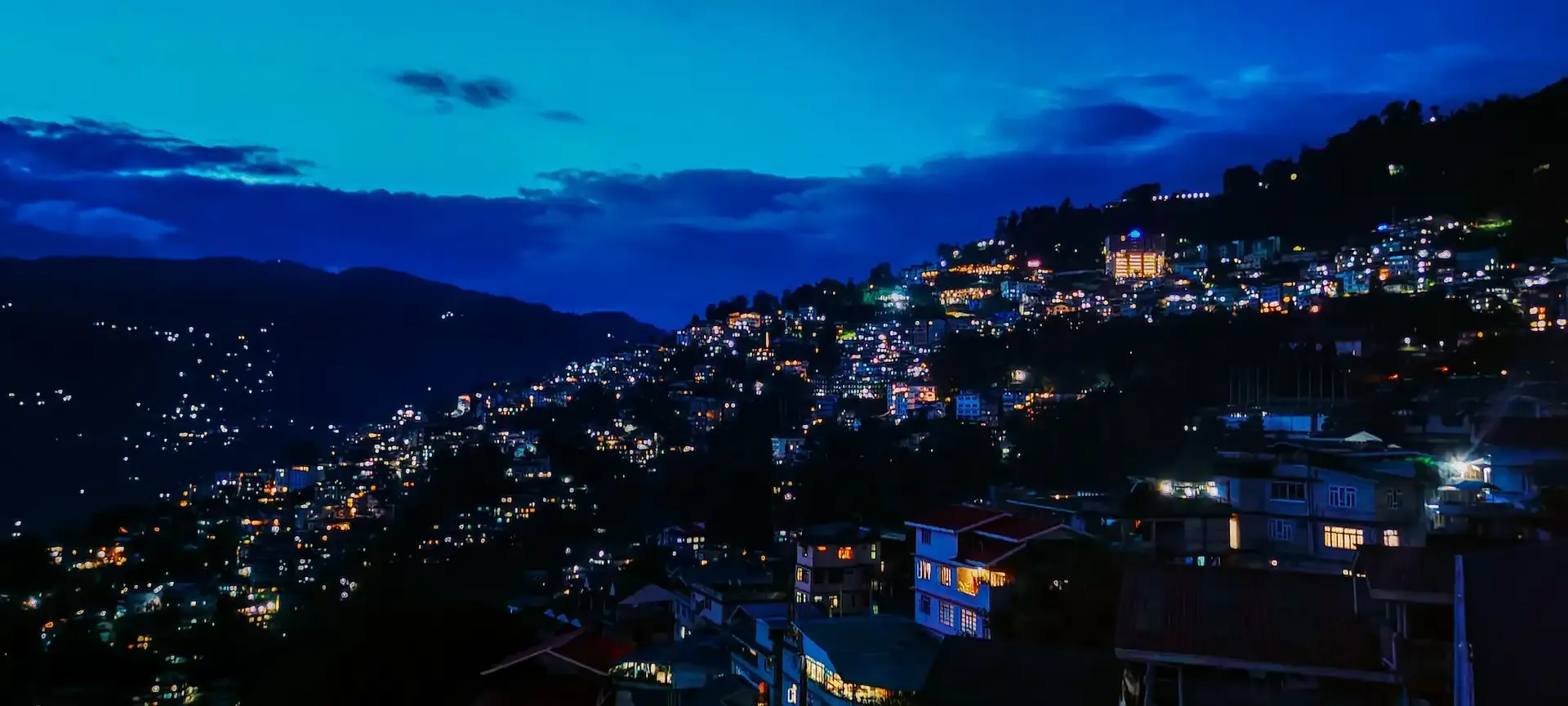 Gangtok MG Marg shopping street night view